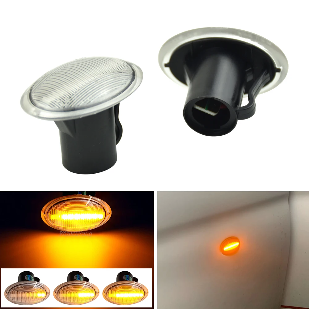 2X LED dynamic side marker light turn signal lamp clear for FIAT 4S 63 3P NUOVA 500 ABARTH Ford KA DESDE Lancia YPSILON Maserati
2X LED dynamic side marker light turn signal lamp clear for FIAT 4S 63 3P NUOVA 500 ABARTH Ford KA DESDE Lancia YPSILON Maserati