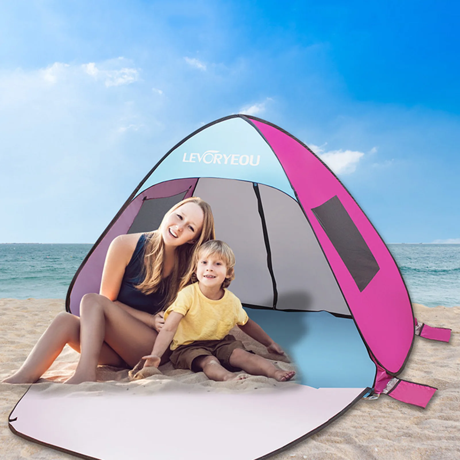 Beach Tent Pop Up Sun Shelter Tent Easy Setup Outdoor Travel Tent 190T Waterproof Silver Coated Polyester Cloth Camping Tent
Beach Tent Pop Up Sun Shelter Tent Easy Setup Outdoor Travel Tent 190T Waterproof Silver Coated Polyester Cloth Camping Tent