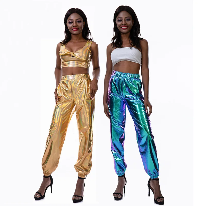 Metallic Pants Women Shiny Holographic Pants Loose High Waist Metallic Trousers Dance Performance Hip Hop Pants Streetwear Jogge
Metallic Pants Women Shiny Holographic Pants Loose High Waist Metallic Trousers Dance Performance Hip Hop Pants Streetwear Jogge
