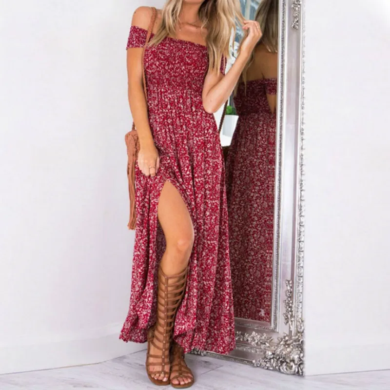 2019 New Women's Summer Dresses Boho Beach Party Dress Women Sexy Off Shoulder Fashion Floral Print Maxi Dress Female Vestidos
2019 New Women's Summer Dresses Boho Beach Party Dress Women Sexy Off Shoulder Fashion Floral Print Maxi Dress Female Vestidos