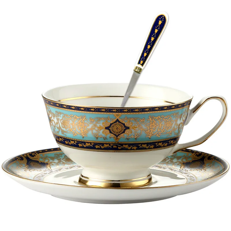 

Подарочная Роскошная кофейная чашка с фарфоровым узором, винтажный декор, набор керамических кофейных чашек, многоразовая семейная посуда ...