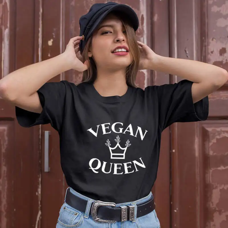 Casual T-Shirt Gift For Vegan Lover Vegans make the world a better place Vegan Queen Tee New Arrival Women Funny
Casual T-Shirt Gift For Vegan Lover Vegans make the world a better place Vegan Queen Tee New Arrival Women Funny