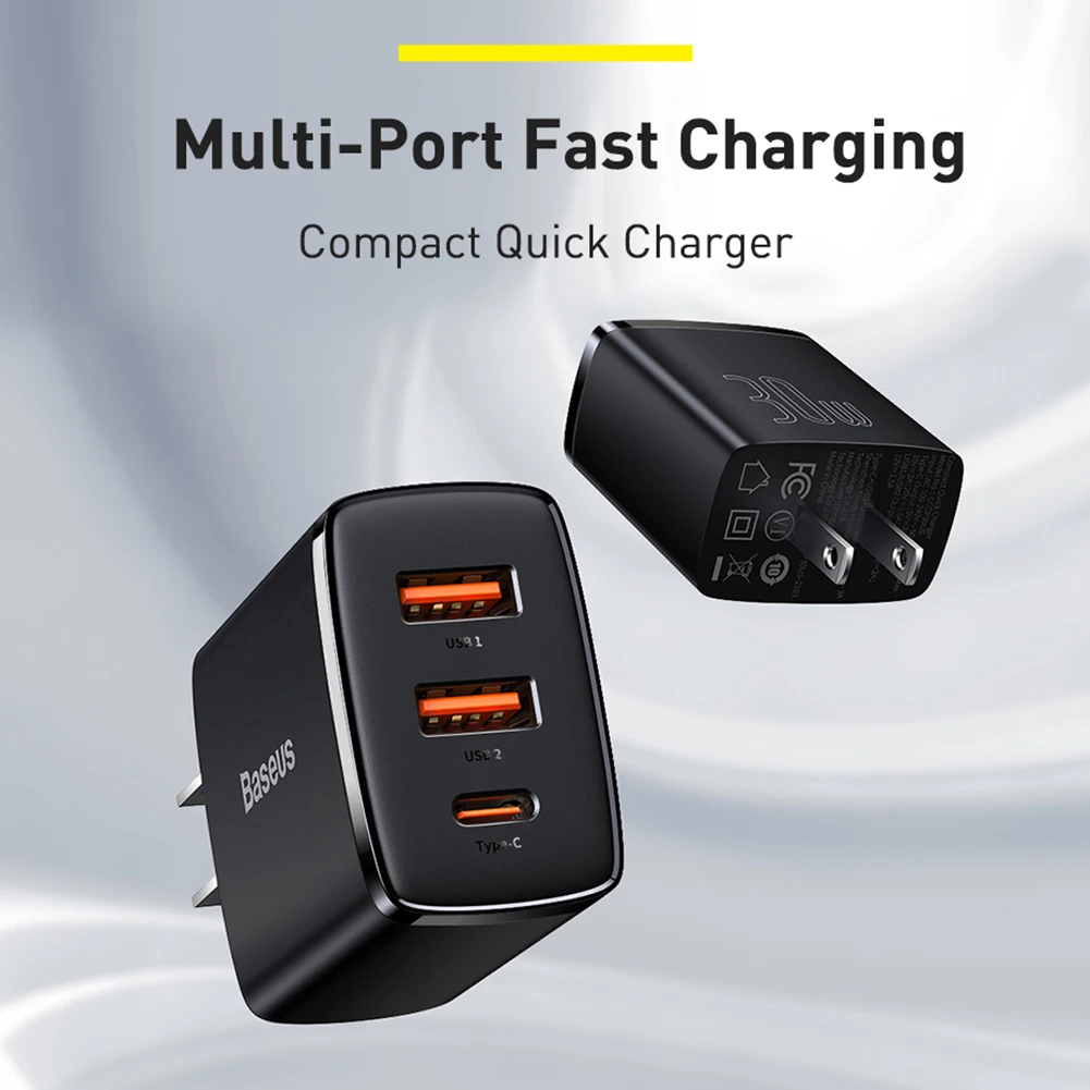 Baseus 30W Mobile Phone Wall Charging Chargers for Travel Office Home Portable 3 Ports USB Type C Tablet Fast Charger Adapter
Baseus 30W Mobile Phone Wall Charging Chargers for Travel Office Home Portable 3 Ports USB Type C Tablet Fast Charger Adapter