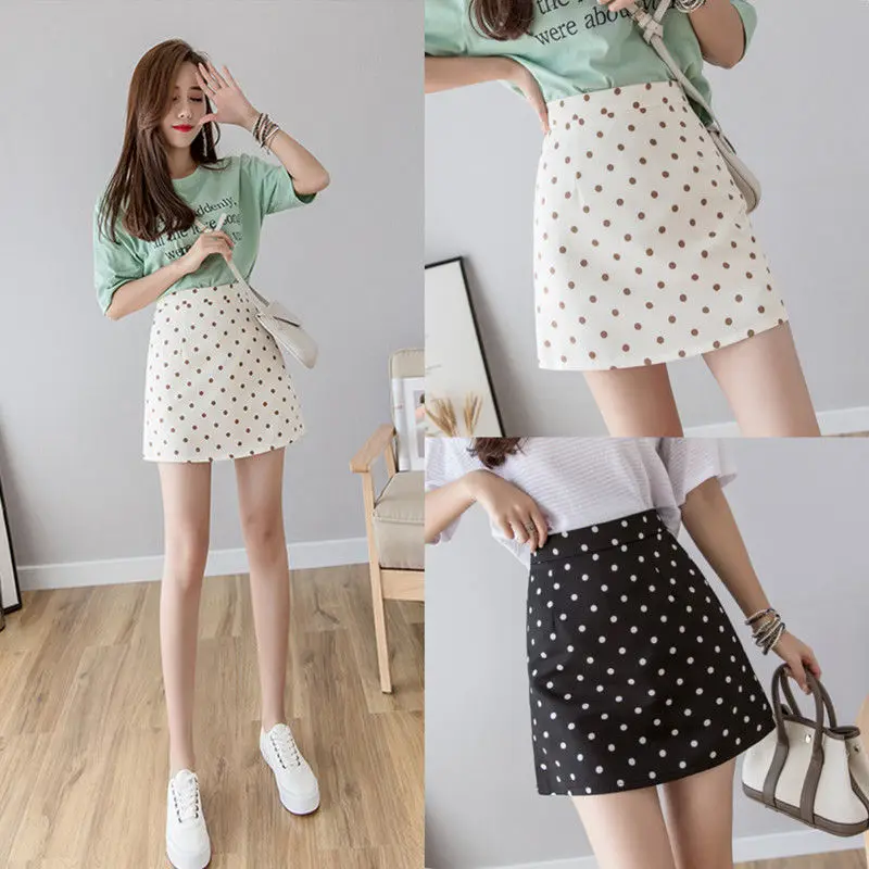 Preppy Style Women Girls High Waist A-line Short Skirts Slim Fit Sweet Mini Skirts Black New Dots Print Midi Skirt Spring Summer
Preppy Style Women Girls High Waist A-line Short Skirts Slim Fit Sweet Mini Skirts Black New Dots Print Midi Skirt Spring Summer