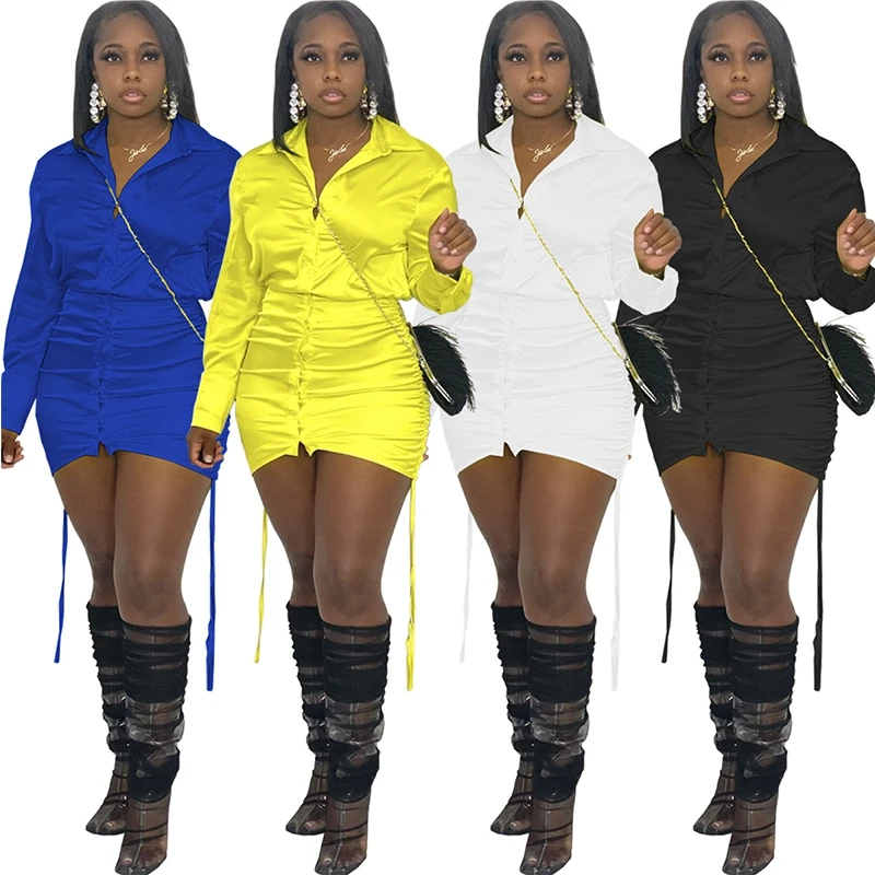 Sexy Women Solid Mini Dress Autumn Long Sleeve Drawstring Y2k Clothing Button Up Turn Down Collar Dresses Night Clubwear
Sexy Women Solid Mini Dress Autumn Long Sleeve Drawstring Y2k Clothing Button Up Turn Down Collar Dresses Night Clubwear