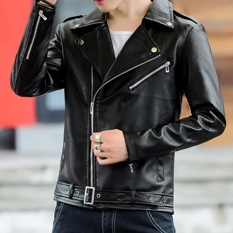 Short leather men's 2021 autumn and winter new casual slim black trendy suit collar PU leather jacket jacket
Short leather men's 2021 autumn and winter new casual slim black trendy suit collar PU leather jacket jacket