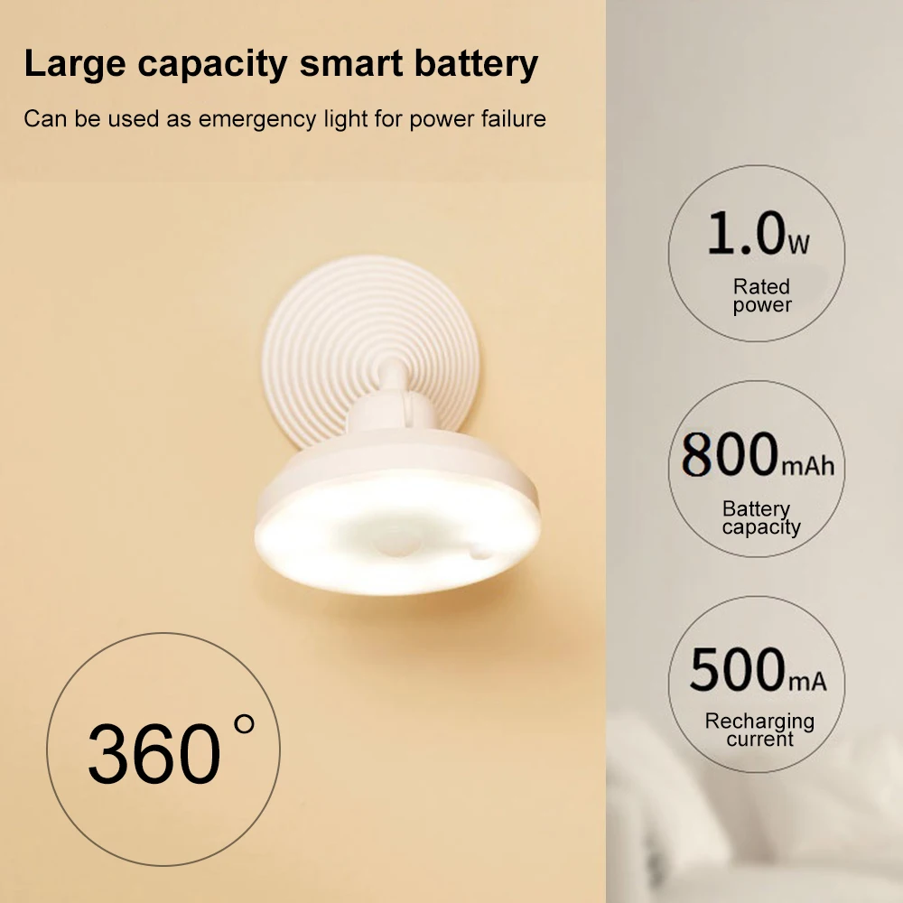 360 Degree Rotating Human Body Induction Lamp Induction + Long Light 2 Mode 5V White /Yellow Lights For Bedroom Desk Night Light
360 Degree Rotating Human Body Induction Lamp Induction + Long Light 2 Mode 5V White /Yellow Lights For Bedroom Desk Night Light