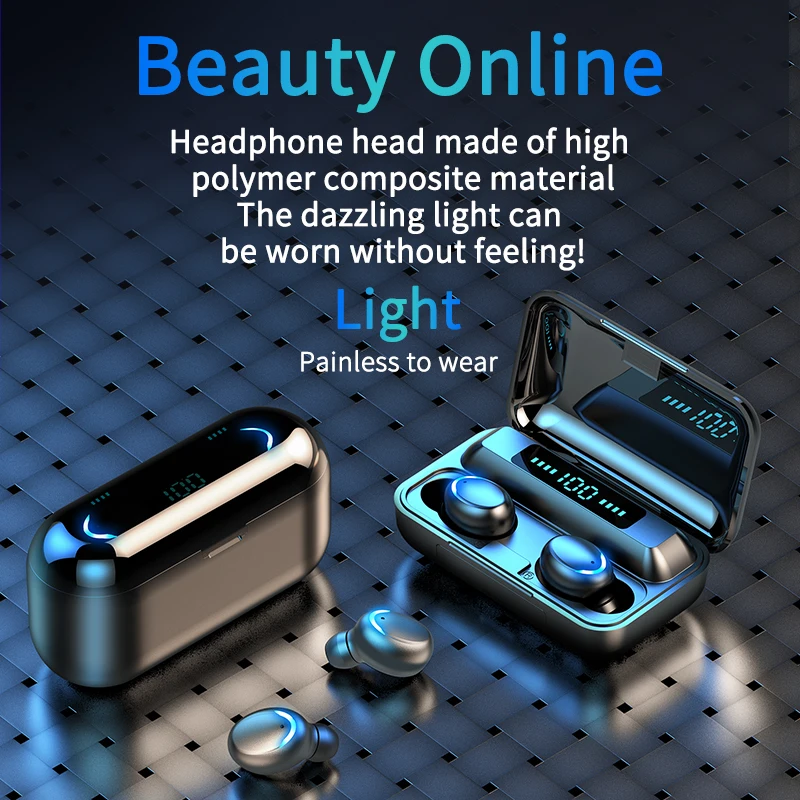 Bluetooth 5.0 wireless headset, 9D stereo, sports, ipx7, waterproof, noise reduction, music, with microphone
Bluetooth 5.0 wireless headset, 9D stereo, sports, ipx7, waterproof, noise reduction, music, with microphone