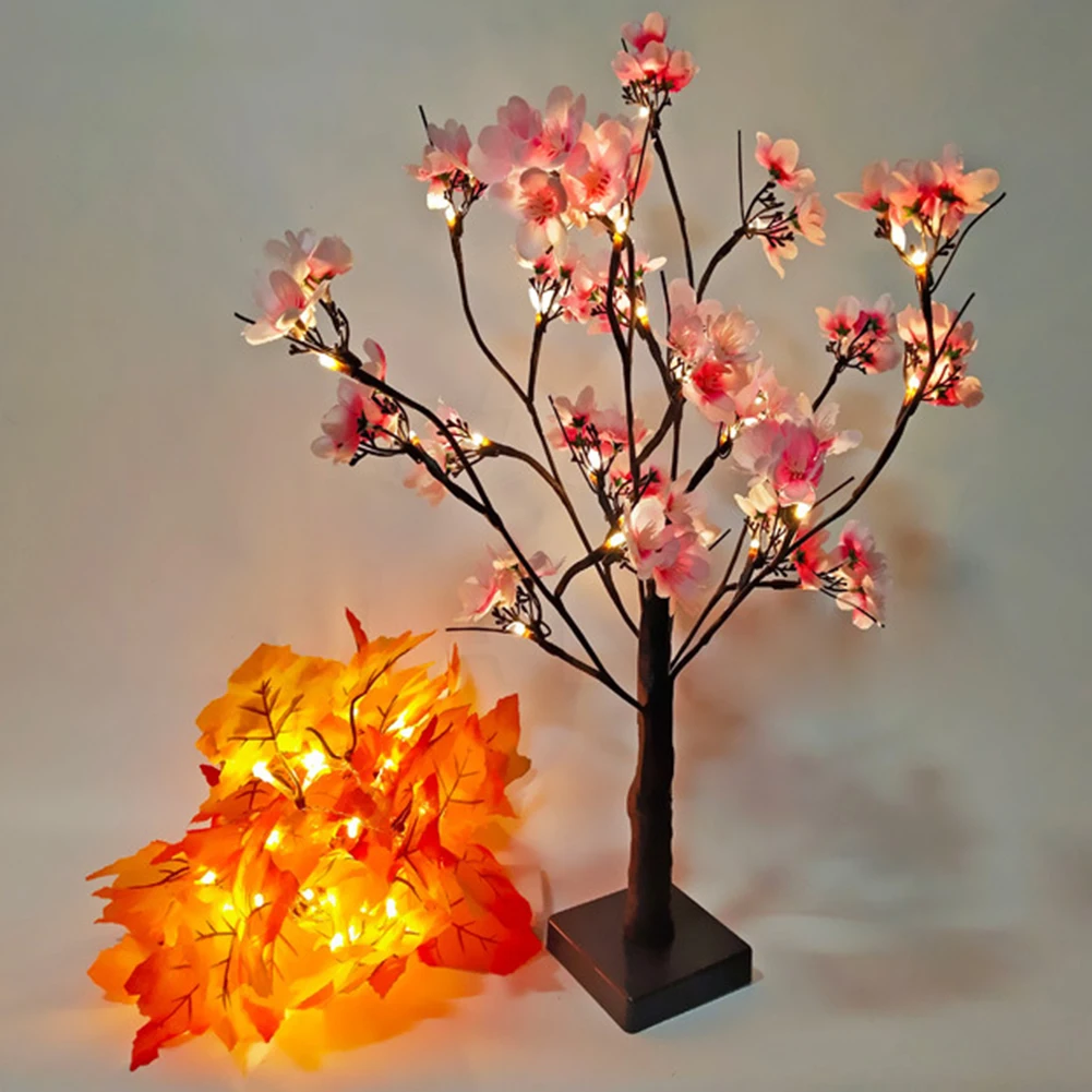 24 LED Pink Spring Festival Sakura Tree Desktop Light Garden Landscape Decor Blossom Tree Black Branches Light Indoor Table Lamp
24 LED Pink Spring Festival Sakura Tree Desktop Light Garden Landscape Decor Blossom Tree Black Branches Light Indoor Table Lamp