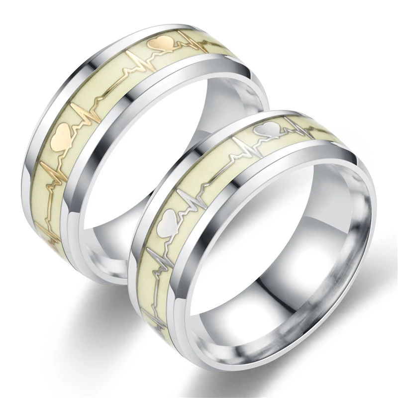 Fashion Stainless Steel Luminous Finger Ring For Women Men Glowing In Dark Heart Couple Wedding Bands Jewelry Gift Accessories
Fashion Stainless Steel Luminous Finger Ring For Women Men Glowing In Dark Heart Couple Wedding Bands Jewelry Gift Accessories