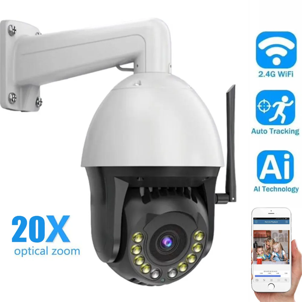 HD 1080P PTZ IP Camera WiFi Wireless Ai Human Detect Auto Tracking 20X Optical Zoom Audio Network CCTV Surveillance RTSP CamHi
HD 1080P PTZ IP Camera WiFi Wireless Ai Human Detect Auto Tracking 20X Optical Zoom Audio Network CCTV Surveillance RTSP CamHi
