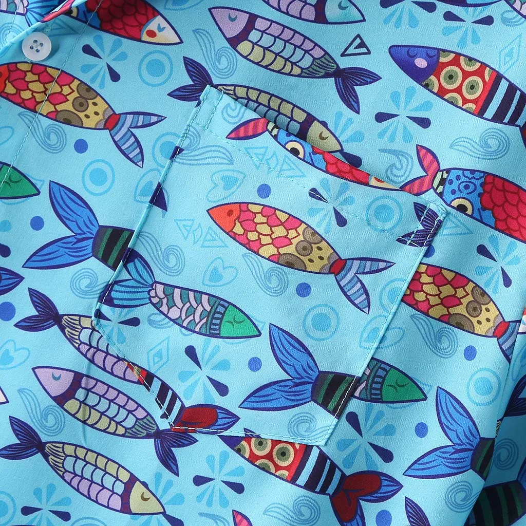 Vacation Men's Short Sleeve Shirts Floral Anime Fish Printed Shirt chemise homme Male Camisa Casual Loose Beach Hawaiian
Vacation Men's Short Sleeve Shirts Floral Anime Fish Printed Shirt chemise homme Male Camisa Casual Loose Beach Hawaiian