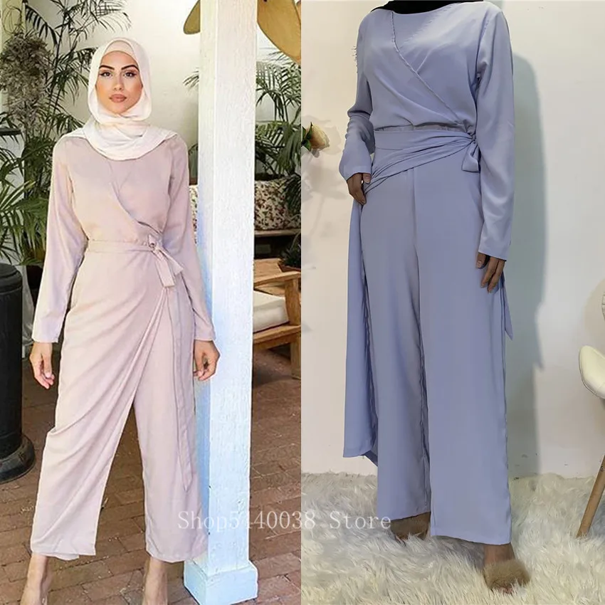 Women Fashion Elegant Muslim Abaya Dress Long Sleeve Solid Irregular Lace-up Jumpsuit Turkish Long Robes Islamic Arabic Clothing
Women Fashion Elegant Muslim Abaya Dress Long Sleeve Solid Irregular Lace-up Jumpsuit Turkish Long Robes Islamic Arabic Clothing