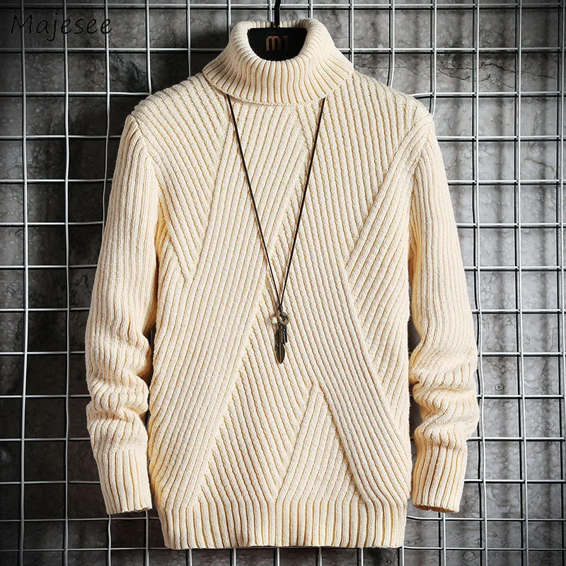 Plus Size M-3XL Men Turtleneck Pullover Sweaters Winter Simple Male Knit Top Striped Thicken Warm Cozy High Quality Korean Style
Plus Size M-3XL Men Turtleneck Pullover Sweaters Winter Simple Male Knit Top Striped Thicken Warm Cozy High Quality Korean Style