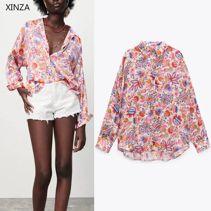 2021 Za Women Elegant Flowers Print Shirt Long Sleeve Irregular Summer Shirts Fashion Button Up Vintage Woman Loose Top Blouse
2021 Za Women Elegant Flowers Print Shirt Long Sleeve Irregular Summer Shirts Fashion Button Up Vintage Woman Loose Top Blouse