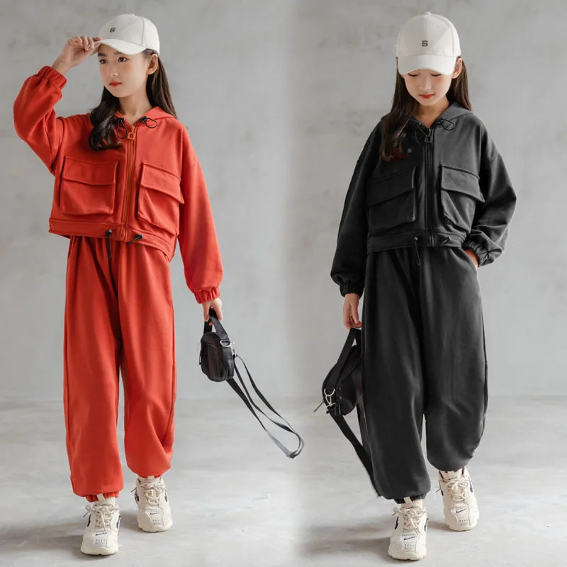 Girls Autumn Suit Children's Clothing Hooded Jacket Tooling Pants Two-piece Kids Sports Sets Black Winter Teenager Tracksuit 8 Y
Girls Autumn Suit Children's Clothing Hooded Jacket Tooling Pants Two-piece Kids Sports Sets Black Winter Teenager Tracksuit 8 Y