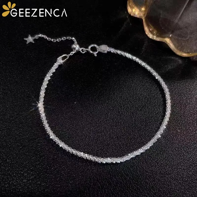 GEEZENCA Shinny S925 Silver Bracelets For Women Simple Slim Chain Cross Chain Double Layer Bracelet Fashion Cool 2021 New Trend
GEEZENCA Shinny S925 Silver Bracelets For Women Simple Slim Chain Cross Chain Double Layer Bracelet Fashion Cool 2021 New Trend