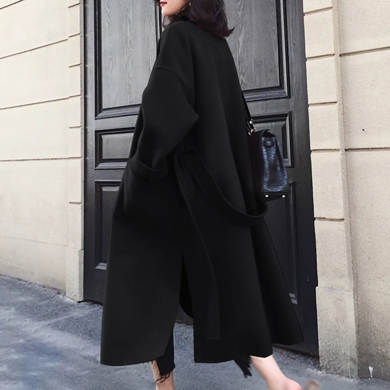 Winter Beige Elegant Wool Blend Women Korean Fashion Black Long Coats Vintage Minimalist Woolen Overcoat Camel Oversize Outwear
Winter Beige Elegant Wool Blend Women Korean Fashion Black Long Coats Vintage Minimalist Woolen Overcoat Camel Oversize Outwear