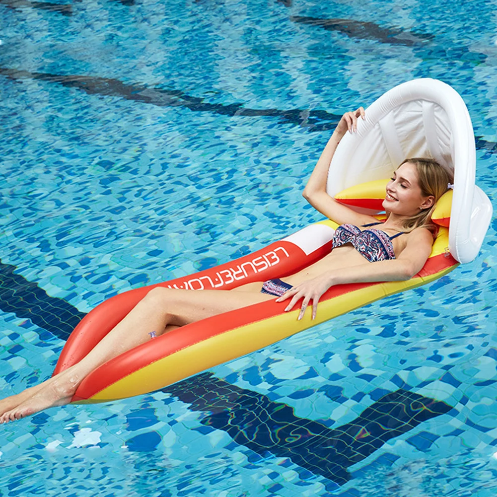 Floating Water Hammock Float Lounger Floating Toys with Sunshade Swimming Pool Foldable Inflatable Hammock Bed
Floating Water Hammock Float Lounger Floating Toys with Sunshade Swimming Pool Foldable Inflatable Hammock Bed