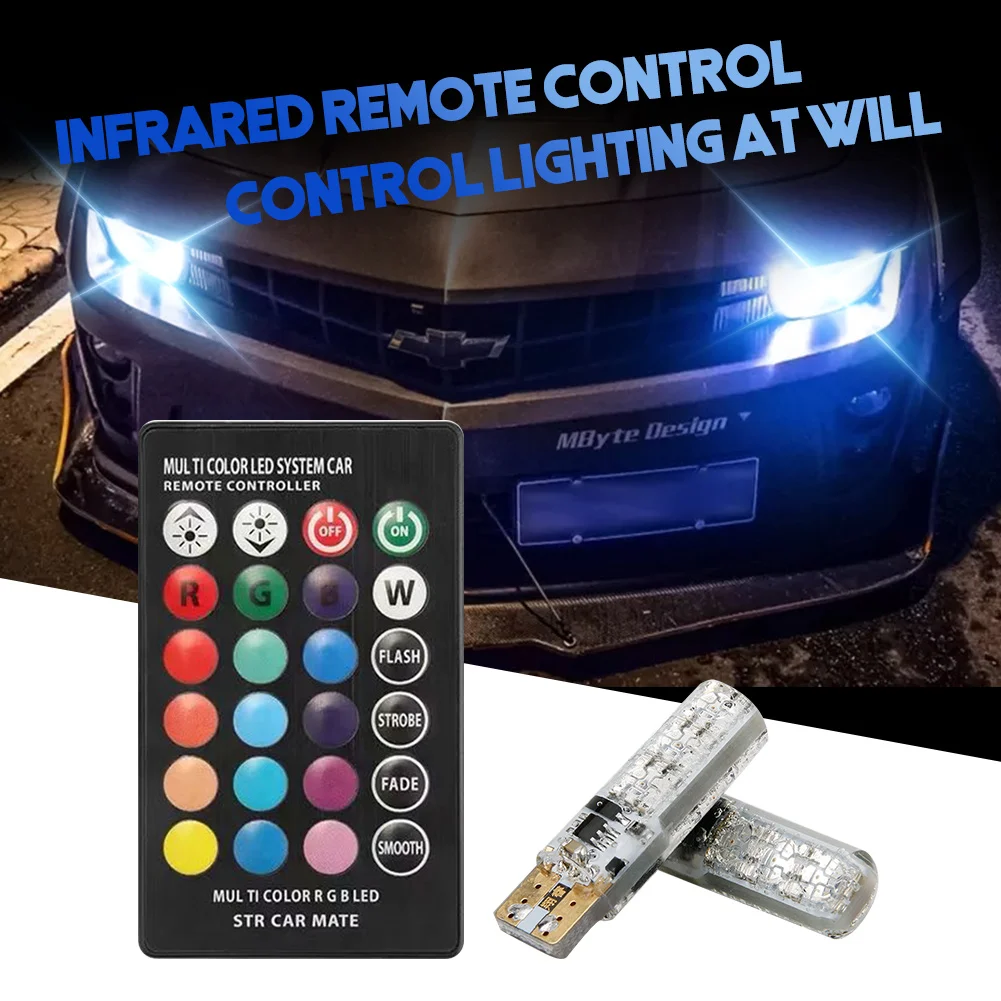 2pcs T10 Waterproof W5w 501 Car Wedge Side Light Bulb-6smd 5050 Rgb 120lm 2.7w 7 Color Led Remote Control Signal Lamp Car Parts
2pcs T10 Waterproof W5w 501 Car Wedge Side Light Bulb-6smd 5050 Rgb 120lm 2.7w 7 Color Led Remote Control Signal Lamp Car Parts