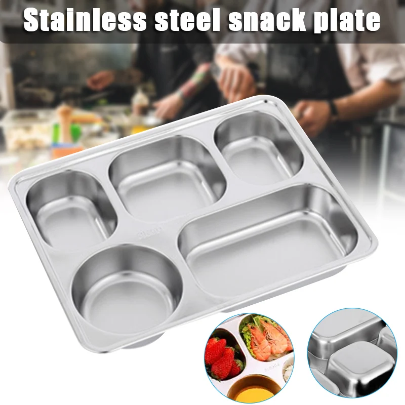 304 Stainless Steel Fast Food Plate Grid Plate With Lid Square Canteen Tableware For Children Adult Canteen plate Dinner plate
304 Stainless Steel Fast Food Plate Grid Plate With Lid Square Canteen Tableware For Children Adult Canteen plate Dinner plate