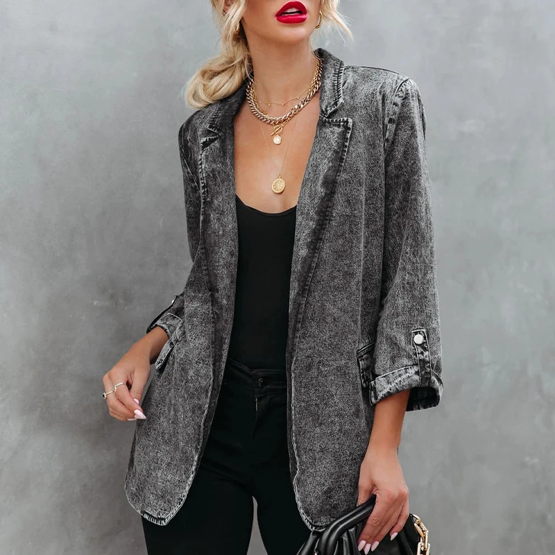 Casual Long Sleeve Women Outwear Autumn Solid Simple Tops Jacket 2022 Spring Fashion Lapel Collar Office Lady Coats Streetwears
Casual Long Sleeve Women Outwear Autumn Solid Simple Tops Jacket 2022 Spring Fashion Lapel Collar Office Lady Coats Streetwears