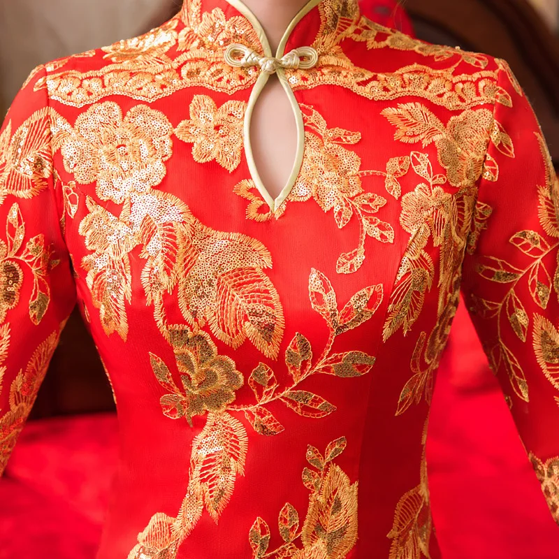Chinese Bride Wedding Dress Female Long Qipao Marriage Clothes Red Oriental Style Women Elegant Dress Cheongsam Oversize 4xl 5xl
Chinese Bride Wedding Dress Female Long Qipao Marriage Clothes Red Oriental Style Women Elegant Dress Cheongsam Oversize 4xl 5xl