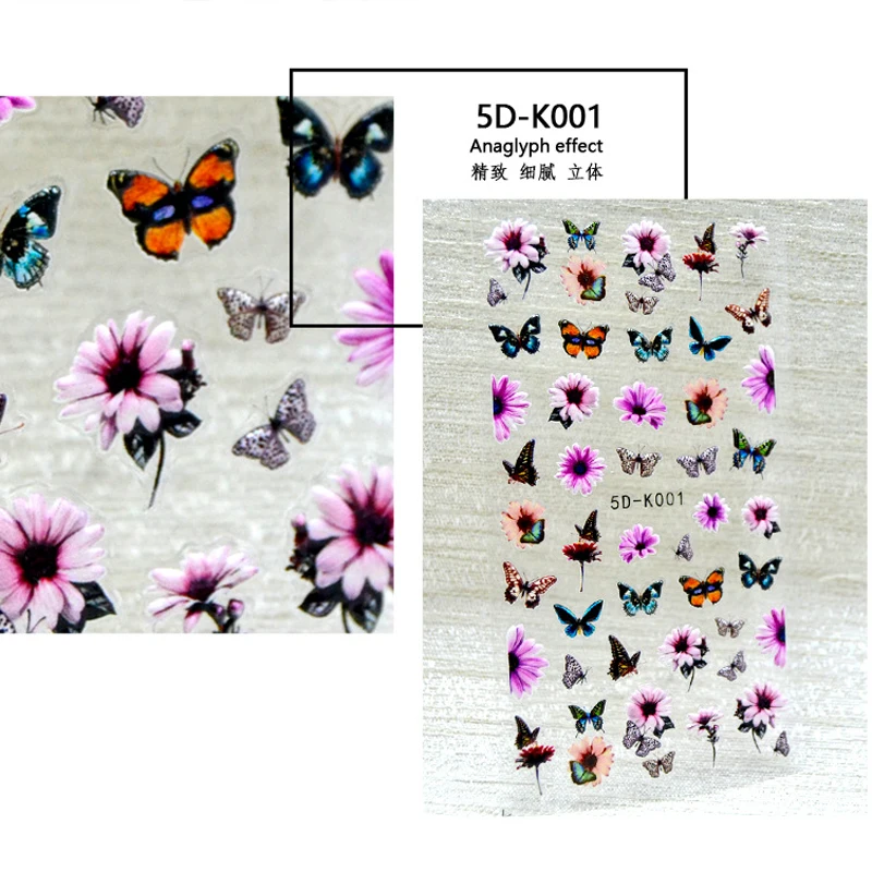10PCS 5D Embossed Flower Nail Art Sticker DIY Three-dimensional Butterfly Self-adhesive Nail Art Decoration Decal
10PCS 5D Embossed Flower Nail Art Sticker DIY Three-dimensional Butterfly Self-adhesive Nail Art Decoration Decal