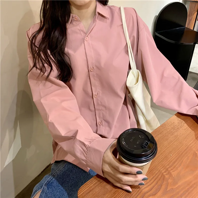 2021 Spring Autumn Women Shirts White Plain Loose Oversized Blouses Female Tops Loose BF Korean Style Blusas Pockets ins New
2021 Spring Autumn Women Shirts White Plain Loose Oversized Blouses Female Tops Loose BF Korean Style Blusas Pockets ins New