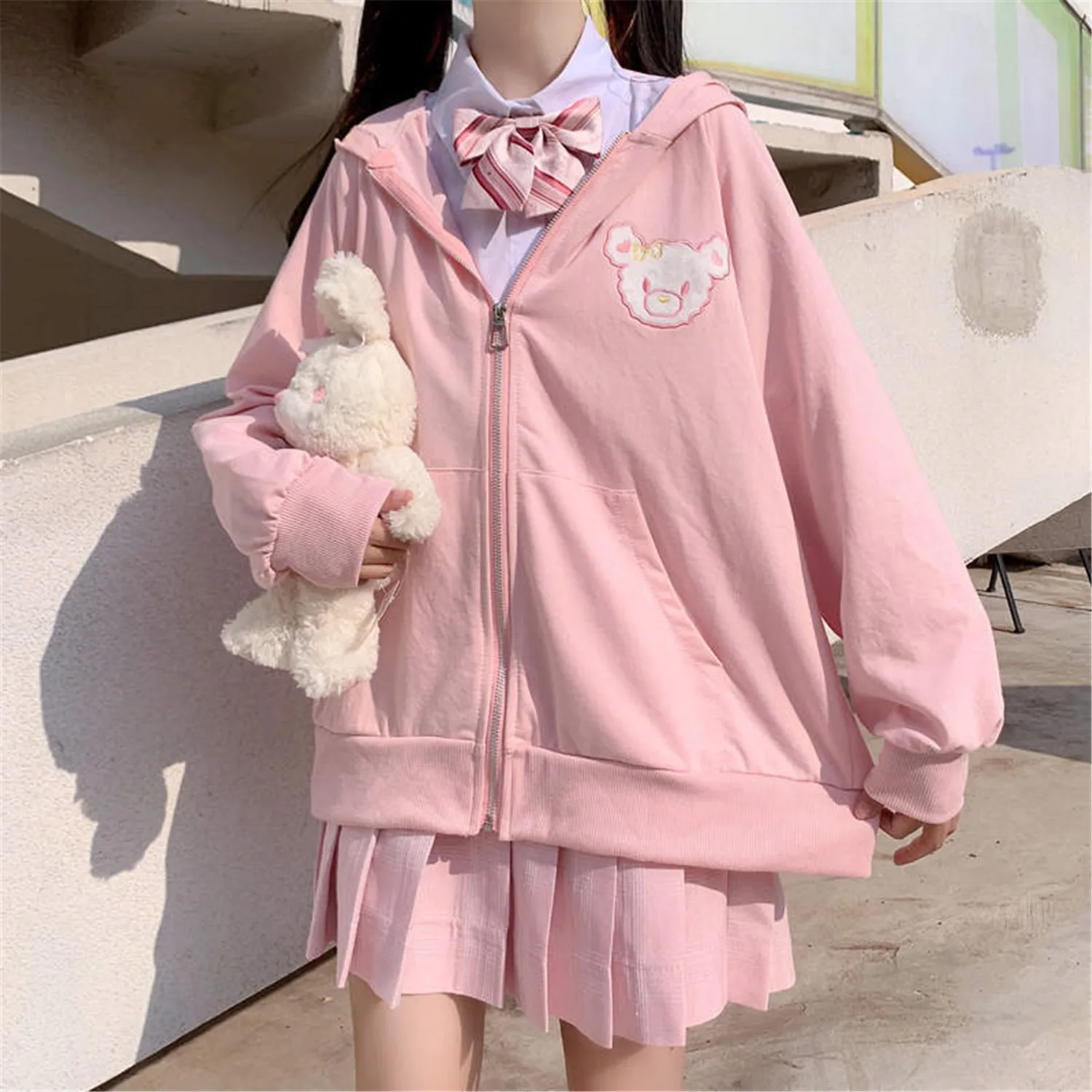 Kawaii Pink Thin Sweatshirt Female Harajuku Streetwear Zip Up Funny Bear Print Hoodie Women Japan Teens Vintage Hoodie Girls
Kawaii Pink Thin Sweatshirt Female Harajuku Streetwear Zip Up Funny Bear Print Hoodie Women Japan Teens Vintage Hoodie Girls