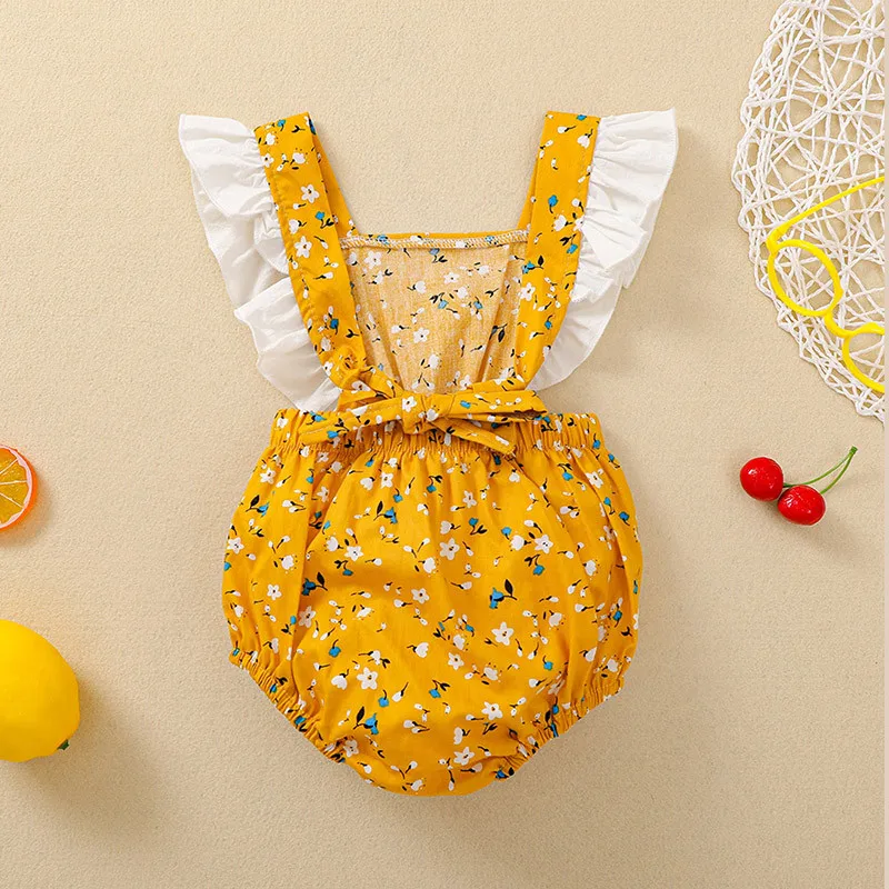 0-18M Newborn Baby Sleeveless Romper, Flower Print Ruffle Decoration Elastic Band Fashion Summer Clothing
0-18M Newborn Baby Sleeveless Romper, Flower Print Ruffle Decoration Elastic Band Fashion Summer Clothing