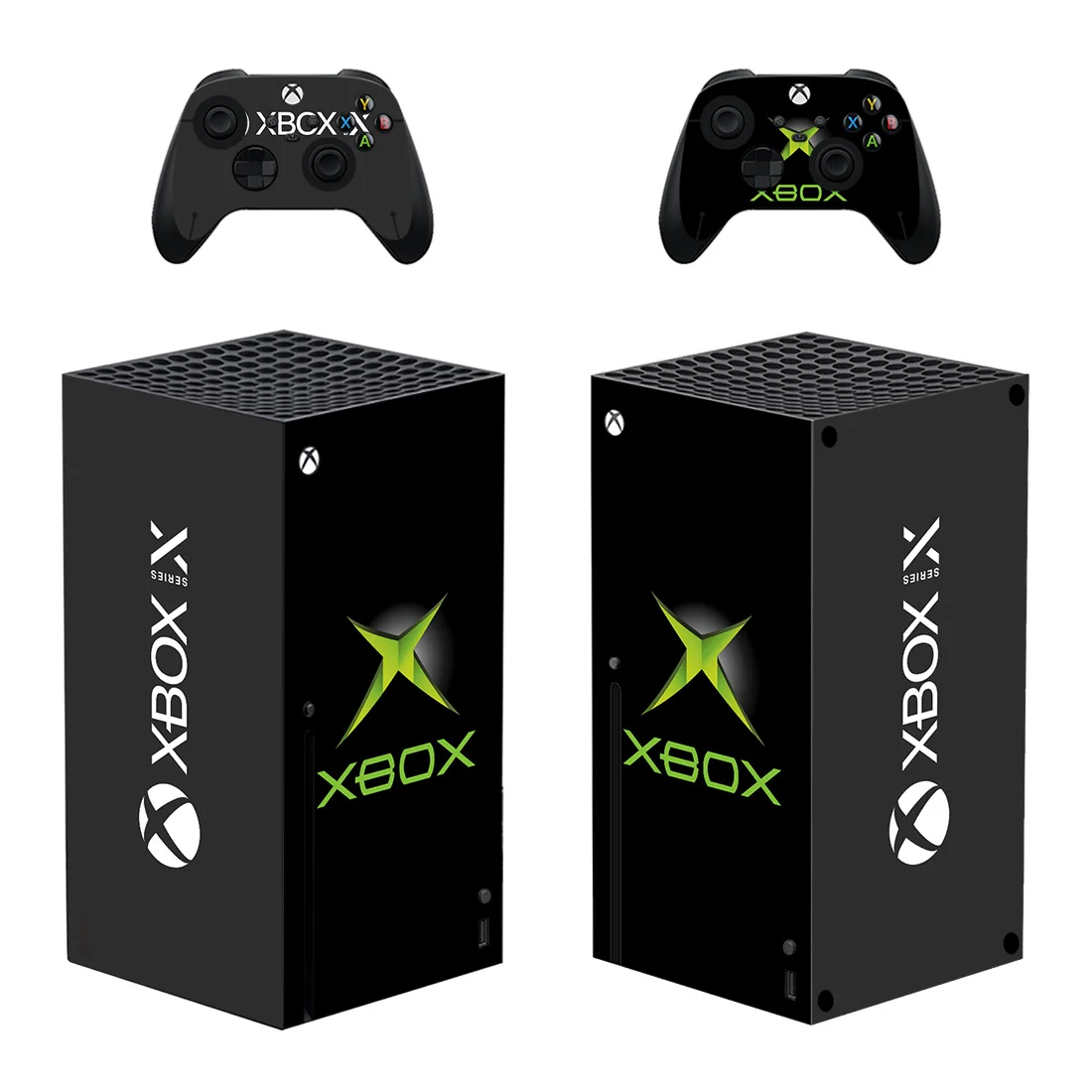 Виниловая наклейка с символикой для консоли Xbox серии X и 2 контроллеров Xbox серии X
Виниловая наклейка с символикой для консоли Xbox серии X и 2 контроллеров Xbox серии X