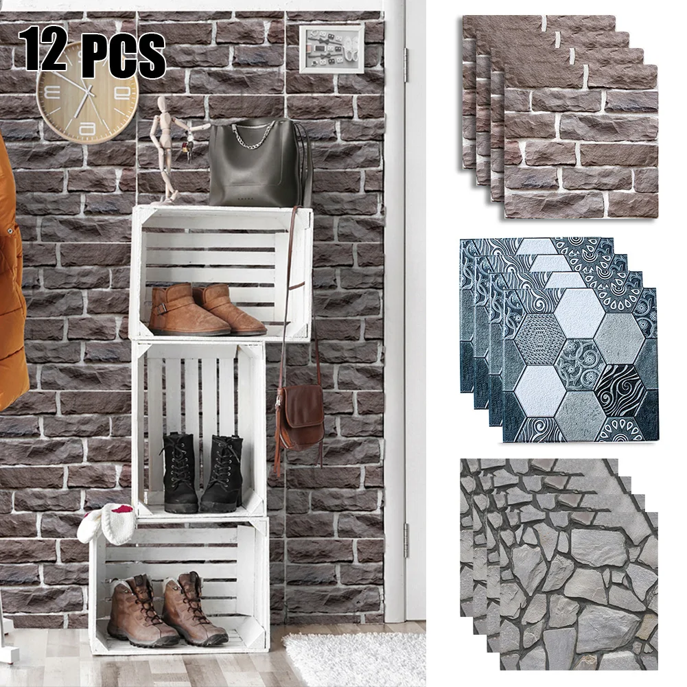 12pcs 3D Wall Panels Brick Stone Wall Tile Waterproof Self Adhesive Wallpaper Living Room Room Bedroom Home Decor Dropshipping
12pcs 3D Wall Panels Brick Stone Wall Tile Waterproof Self Adhesive Wallpaper Living Room Room Bedroom Home Decor Dropshipping