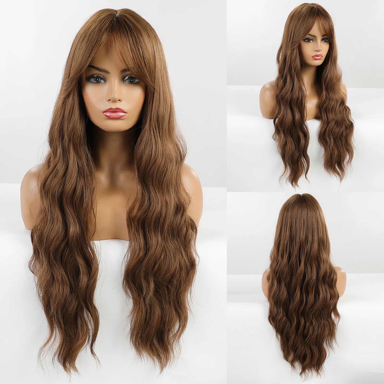 Long Wavy Brown Synthetic Wigs for Black Women Afro Natural Cosplay Daily Curly Wave Wigs with Bangs Heat Resistant Fiber Hair
Long Wavy Brown Synthetic Wigs for Black Women Afro Natural Cosplay Daily Curly Wave Wigs with Bangs Heat Resistant Fiber Hair