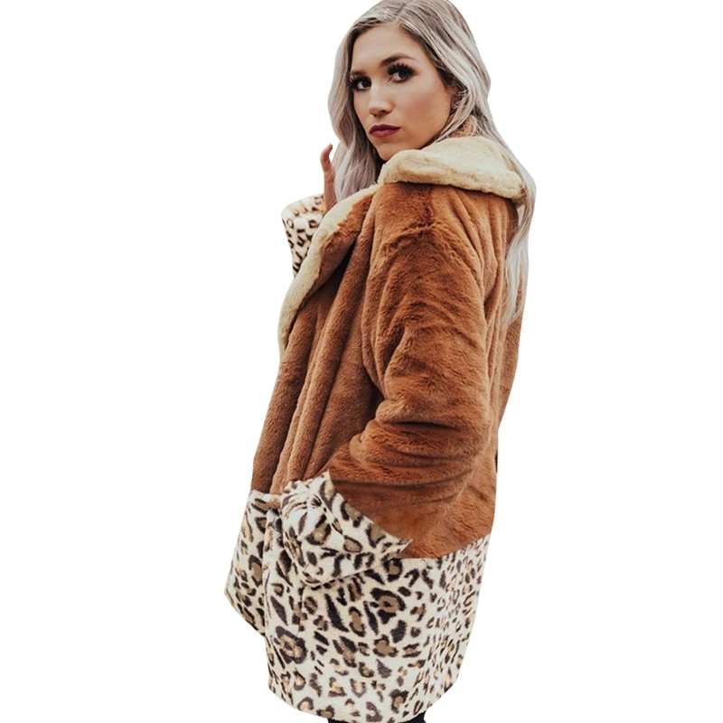 Women Contrast Stitching Leopard Printed Lapel Coat Winter Warm Long Sleeve Tops
Women Contrast Stitching Leopard Printed Lapel Coat Winter Warm Long Sleeve Tops
