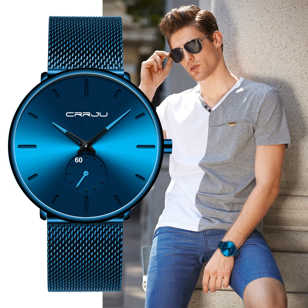 CRRJU classic new men's watch with small dial, business flagship watch, waterproof high-end men's watch
CRRJU classic new men's watch with small dial, business flagship watch, waterproof high-end men's watch
