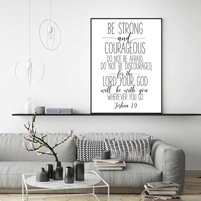 Bible Verse Joshua 1:9 Quotes Art Canvas Painting Picture Christian Nursery Sign Be Strong Courageous Poster Prints Home Decor
Bible Verse Joshua 1:9 Quotes Art Canvas Painting Picture Christian Nursery Sign Be Strong Courageous Poster Prints Home Decor