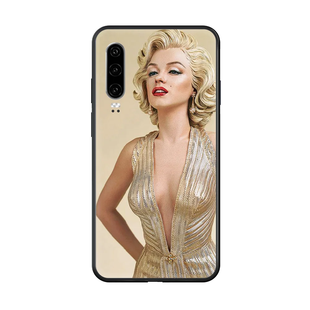 Сексуальный Мэрилин Монро Чехол для телефона Huawei P 30 10 20 40 Lite Smart Z Pro 2019 черный