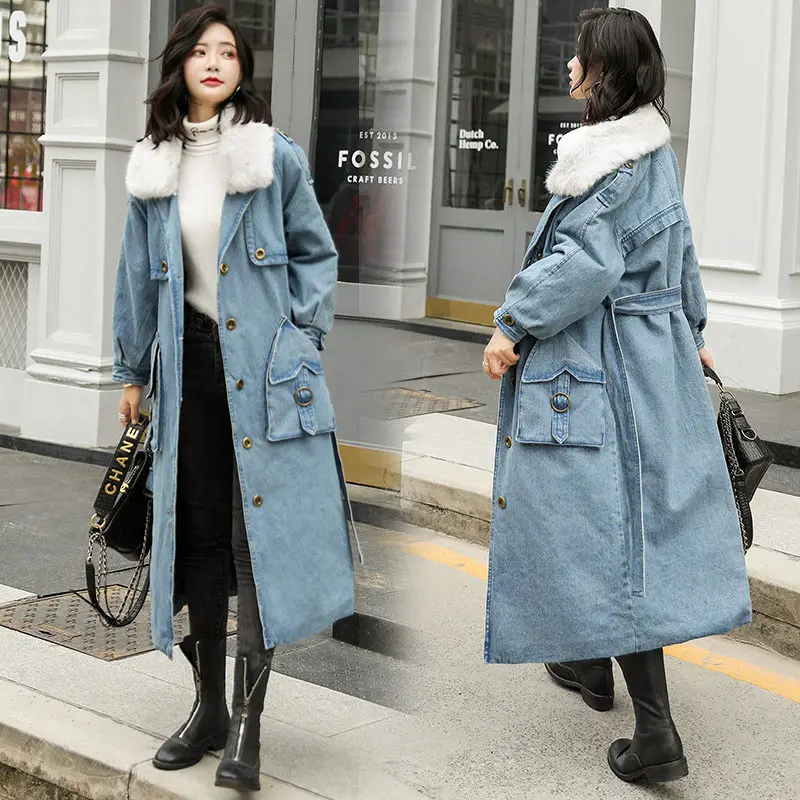 2019 Winter Thicken Warm Denim Jacket Windbreaker New Korean Loose Fashion Long Coat Lady Large Size Jeans Cotton Overcoat f2167
2019 Winter Thicken Warm Denim Jacket Windbreaker New Korean Loose Fashion Long Coat Lady Large Size Jeans Cotton Overcoat f2167