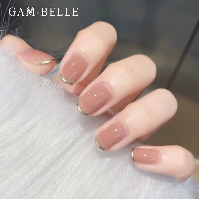 GAM-BELLE Nude Pink Glitter Tips False Nails French Short Oval Full Cover Artificial Press On Nails Decoration Manicure Tools
GAM-BELLE Nude Pink Glitter Tips False Nails French Short Oval Full Cover Artificial Press On Nails Decoration Manicure Tools