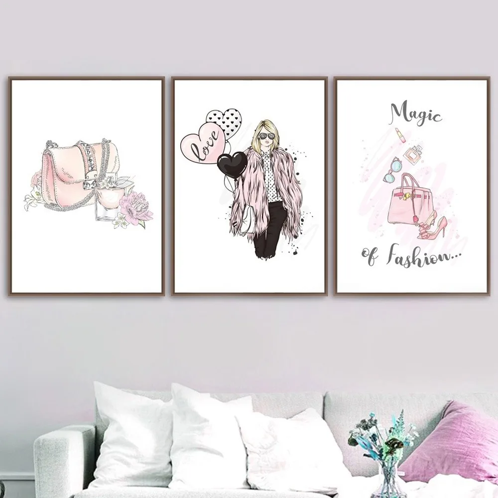 Cartoon Girl Perfume Balloon High Heels Canvas Painting Magic OF Fashion Trend Girl Posters Home Decoration Wall Art Pictures
Cartoon Girl Perfume Balloon High Heels Canvas Painting Magic OF Fashion Trend Girl Posters Home Decoration Wall Art Pictures