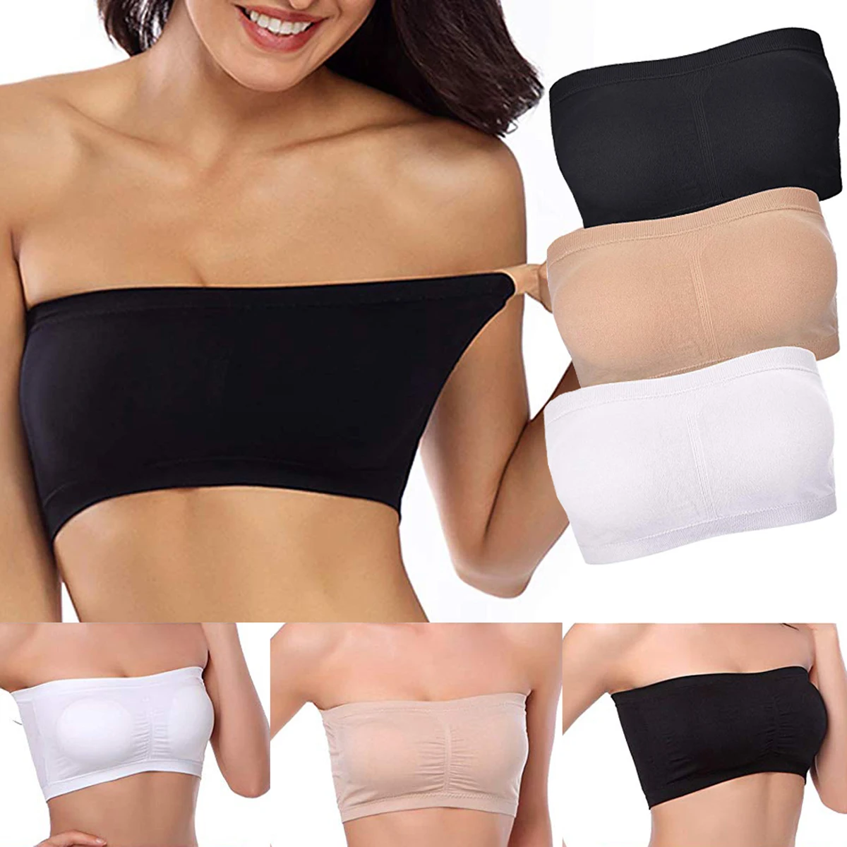 Fashionable Womens Female Boob Tube Top Strapless Bandeau Bra Underwear Chest Wrap Women Bralette Seamless Strapless Tops S-3XL
Fashionable Womens Female Boob Tube Top Strapless Bandeau Bra Underwear Chest Wrap Women Bralette Seamless Strapless Tops S-3XL