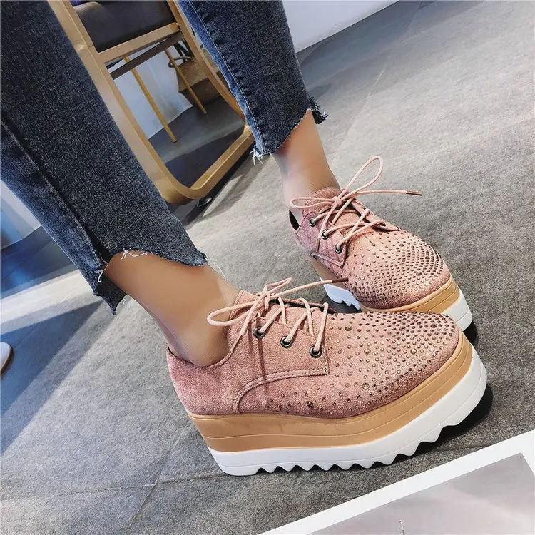 Hot Autumn Spring Women Shoes Flat Platforms Rhinestone Lace-Up Wedges Sneakers Ladies Oxfords Woman Flats Casual shoes
Hot Autumn Spring Women Shoes Flat Platforms Rhinestone Lace-Up Wedges Sneakers Ladies Oxfords Woman Flats Casual shoes