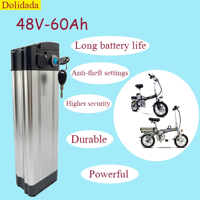 Литиевая батарея 48 в 40 Ач 50 Ач 60 ач для электрического велосипеда в виде рыбки серебристого цвета, литиевая батарея 48 В с алюминиевым чехлом ...
Литиевая батарея 48 в 40 Ач 50 Ач 60 ач для электрического велосипеда в виде рыбки серебристого цвета, литиевая батарея 48 В с алюминиевым чехлом ...