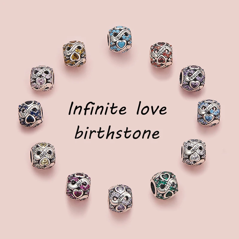 WOSTU Infinite Love Birthstone Colorful Zircon Real 925 Sterling Silver Round Charm Fit Original Bracelet Authentic Jewelry Gift 
WOSTU Infinite Love Birthstone Colorful Zircon Real 925 Sterling Silver Round Charm Fit Original Bracelet Authentic Jewelry Gift