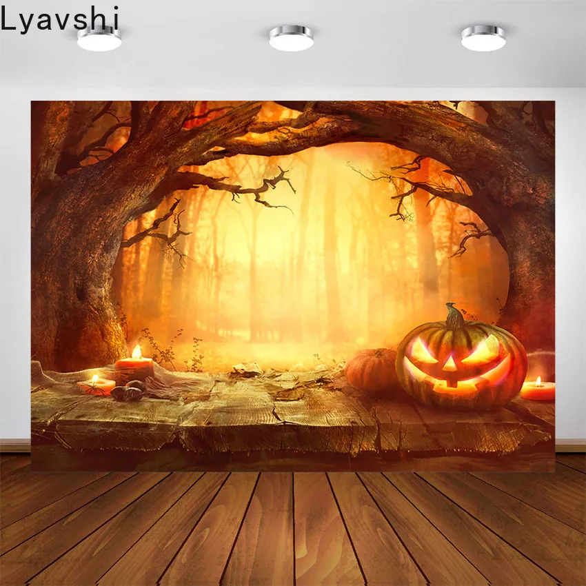 Lyavshi Halloween background pumpkin scary forest photography background in childrens photo studio
Lyavshi Halloween background pumpkin scary forest photography background in childrens photo studio