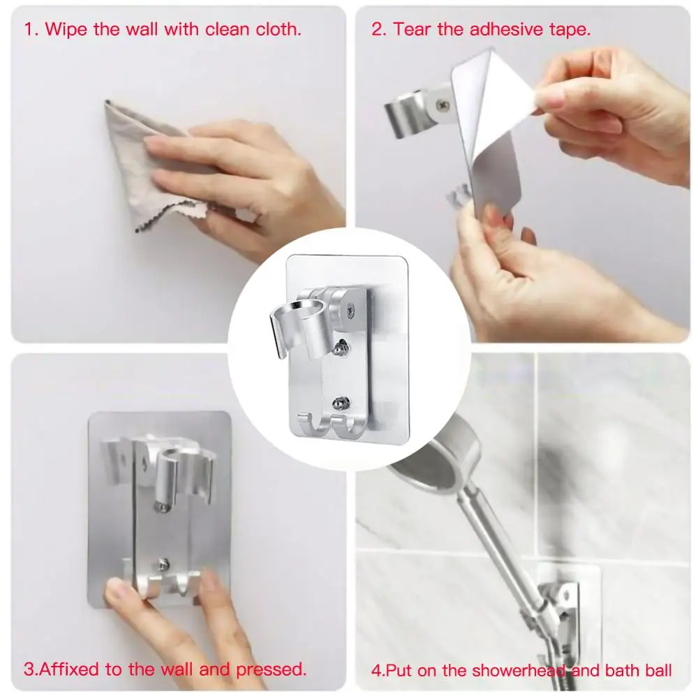 Bathroom Shower Head Holder Strong Self-adhesive Wall Mount Holder Hook Adjustable Shower Head Bracket Bathroom Accessories
Bathroom Shower Head Holder Strong Self-adhesive Wall Mount Holder Hook Adjustable Shower Head Bracket Bathroom Accessories
