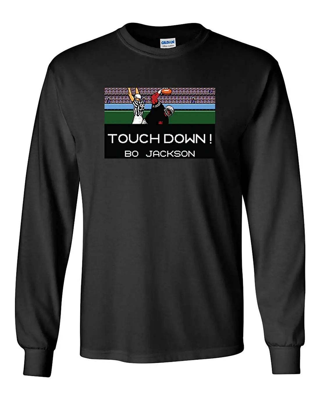 Черная футболка с длинным рукавом TSDFC Bo Touchdown Pic мужская и женская унисекс| |