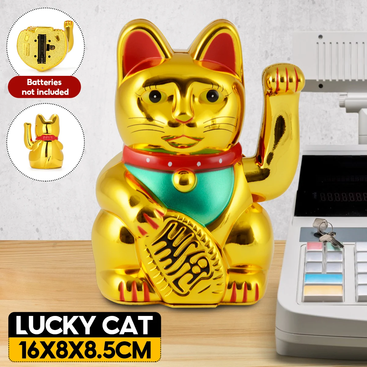 KiWarm Classic Chinese Lucky Wealth Electric Wink Cat Gold Waving Cat Beckoning Maneki Powered by AA Battery Feng Shui Crafts
KiWarm Classic Chinese Lucky Wealth Electric Wink Cat Gold Waving Cat Beckoning Maneki Powered by AA Battery Feng Shui Crafts