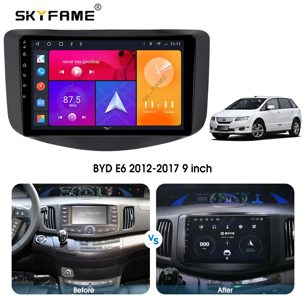 Автомобильный мультимедийный плеер SKYFAME на платформе Android с радио и навигацией для автомобильной стереосистемы BYD E6 2012-2017
Автомобильный мультимедийный плеер SKYFAME на платформе Android с радио и навигацией для автомобильной стереосистемы BYD E6 2012-2017